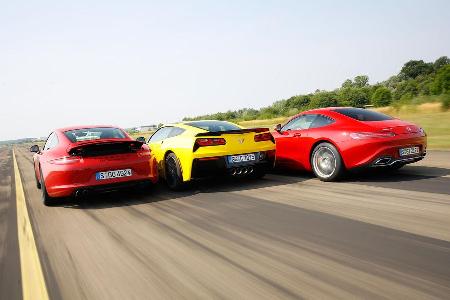 Chevrolet Corvette Stingray, Mercedes-AMG GT, Porsche 911 Carrera GTS Chevrolet Corvette Stingray, Mercedes-AMG GT, Porsche 911 Carrera GTS