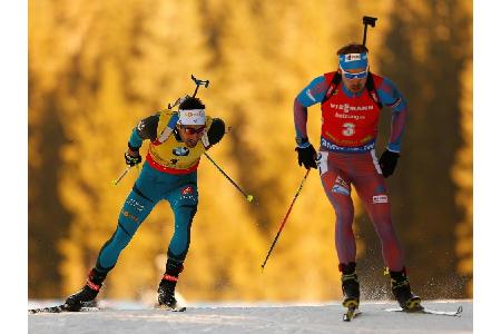 Biathlon-WM: Fourcade und Schipulin reichen sich die Hand Biathlon-WM: Fourcade und Schipulin reichen sich die Hand