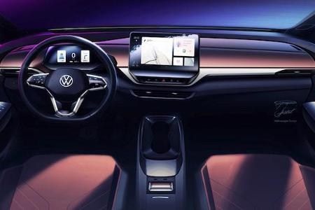 VW gibt erste Einblicke in Interieur des ID.4. VW gibt erste Einblicke in Interieur des ID.4.