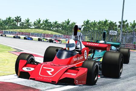 Sebastian Vettel hat sich bei seinem virtuellen Debüt achtbar geschlagen Sebastian Vettel hat sich bei seinem virtuellen Debüt achtbar geschlagen