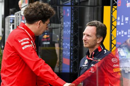 Derzeit herrscht dicke Luft zwischen Mattia Binotto und Christian Horner Derzeit herrscht dicke Luft zwischen Mattia Binotto und Christian Horner