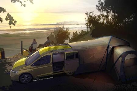 Volkswagen Mini-Camper: Erste Bilder des neuen Reise-Caddy