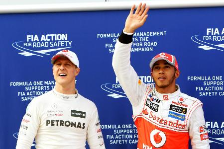 Lewis Hamilton steht kurz davor, Michael Schumachers Rekord einzustellen Lewis Hamilton steht kurz davor, Michael Schumachers Rekord einzustellen
