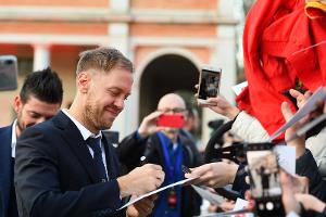 Sebastian Vettel vor der Präsentation des neuen Ferrari SF1000