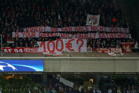 100 Euro: Bayern-Fans protestieren gegen Ticketpreise 100 Euro: Bayern-Fans protestieren gegen Ticketpreise