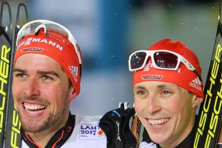 Kombination: Rydzek und Frenzel in Lauerstellung Kombination: Rydzek und Frenzel in Lauerstellung