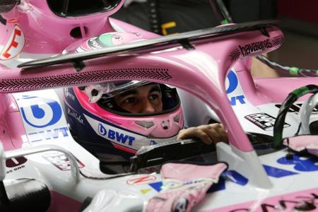 Formel 1: Flip-Flop-Hersteller wirbt auf Halo von Force India Formel 1: Flip-Flop-Hersteller wirbt auf Halo von Force India