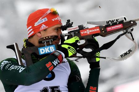 Plätze vier, fünf und sechs: Biathleten verpassen Massenstart-Podest Plätze vier, fünf und sechs: Biathleten verpassen Massenstart-Podest