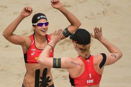 Beachvolleyball: Laboureur/Sude Dritte in Huntington Beach Beachvolleyball: Laboureur/Sude Dritte in Huntington Beach