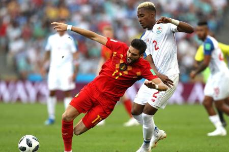 <p>Gegen WM-Neuling Panama mühte sich Belgien zum Sieg (3:0). Einen schwarzen Abend erwischte dabei Yannick Carrasco. Dem Mi...