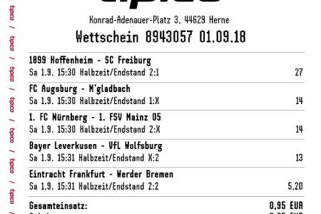 Bundesliga: Tipper aus Herne räumt 250.000 Euro ab Bundesliga: Tipper aus Herne räumt 250.000 Euro ab