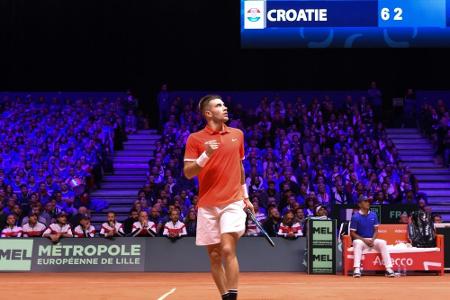 Davis Cup: Frankreich verkürzt im Finale gegen Kroatien Davis Cup: Frankreich verkürzt im Finale gegen Kroatien