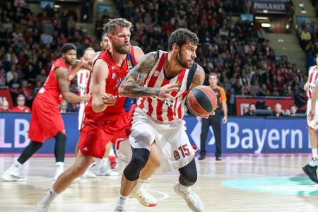 Bayern verliert in EuroLeague gegen Olympiakos Piräus Bayern verliert in EuroLeague gegen Olympiakos Piräus
