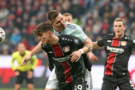 Bayer-Jungstar Havertz erleidet Hüftverletzung gegen die Bayern Bayer-Jungstar Havertz erleidet Hüftverletzung gegen die Bayern