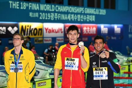 Eklat bei Schwimm-WM: Horton verweigert Siegerfoto mit Weltmeister Sun Eklat bei Schwimm-WM: Horton verweigert Siegerfoto mit Weltmeister Sun