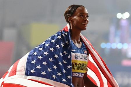 Muhammad gewinnt mit Weltrekord über 400 m Hürden Muhammad gewinnt mit Weltrekord über 400 m Hürden