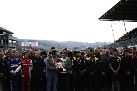 Schweigeminute für tödlich verunglückten Hubert in Spa Schweigeminute für tödlich verunglückten Hubert in Spa