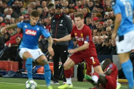 Remis gegen Neapel: Klopp verpasst vorzeitigen Einzug ins Achtelfinale Remis gegen Neapel: Klopp verpasst vorzeitigen Einzug ins Achtelfinale