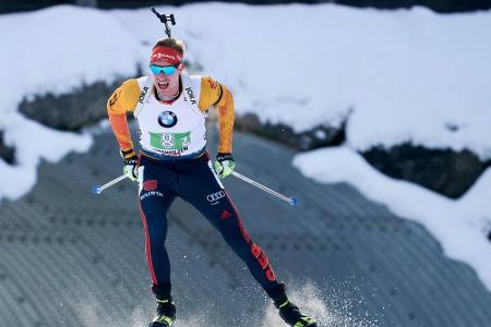 Biathlon: Kühn starker Dritter - Fourcade gewinnt Biathlon: Kühn starker Dritter - Fourcade gewinnt