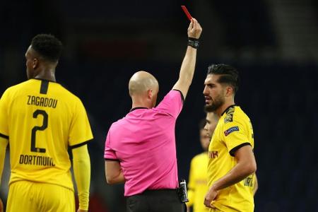 Nach Platzverweis in Paris: Dortmunds Can zwei Spiele gesperrt Nach Platzverweis in Paris: Dortmunds Can zwei Spiele gesperrt