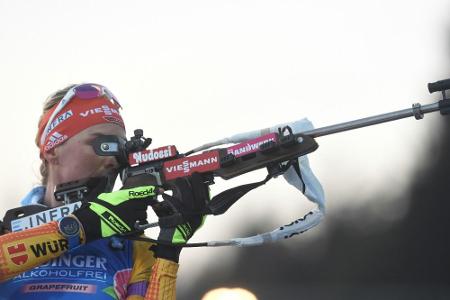 Verfolgung: Herrmann und Preuß verpassen Spitzenplätze deutlich - Wierer gewinnt Gesamtweltcup Verfolgung: Herrmann und Preuß verpassen Spitzenplätze deutlich - Wierer gewinnt Gesamtweltcup