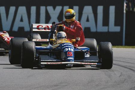 Eines der berühmtesten Bilder der Formel-1-Geschichte entsteht 1991. Nachdem Ayrton Senna auf der Auslaufrunde das Benzin au...