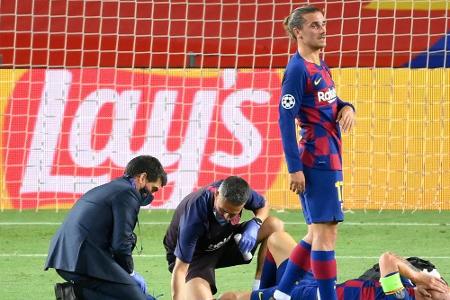 Vor Bayern-Duell: Messi trainiert mit bandagiertem Bein Vor Bayern-Duell: Messi trainiert mit bandagiertem Bein