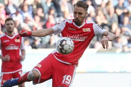 Nach DFB-Ermittlungen: Unions Hübner verletzt sich im Training Nach DFB-Ermittlungen: Unions Hübner verletzt sich im Training