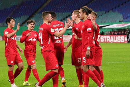 Doppelpacker Poulsen führt Leipzig zum Sieg - Pokaltraum lebt Doppelpacker Poulsen führt Leipzig zum Sieg - Pokaltraum lebt