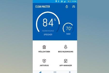 Die benutzerfreundliche App Clean Master räumt das System zuverlässig auf.