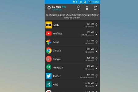 Bereits in der kostenlosen Version räumt die App SD Maid gründlich auf. Noch effektiver ist die Pro-Version.