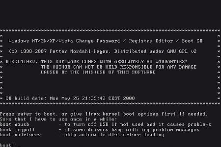 Offline NT PW & Registry Editor
Offline NT Password & Registry Editor erfüllt nur einen simplen Zweck, den aber sehr effekti...
