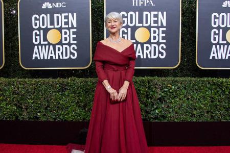 Wie pure Eleganz geht, demonstrierte einmal mehr Schauspielerin Helen Mirren in einem weinroten Ballkleid.