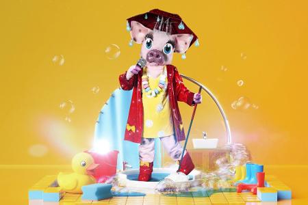 Als letzte der Masken hat ProSieben das Schwein enthüllt, das einen mit Kristallen besetzten Regenschirm besitzt, unter dem ...