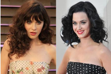 Mädchencharme im Doppelpack! Schauspielerin Zooey Deschanel (li.) und Pop-Star Katy Perry bedienen beide gerne das Girly-Ima... Mädchencharme im Doppelpack! Schauspielerin Zooey Deschanel (li.) und Pop-Star Katy Perry bedienen beide gerne das Girly-Ima...