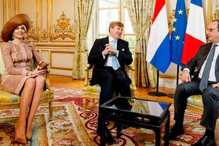König Willem-Alexander und Königin Máxima zu Besuch im Élysée-Palast