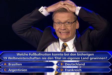 Günther Jauch verzweifelt über Waldemar Hartmanns Antwort