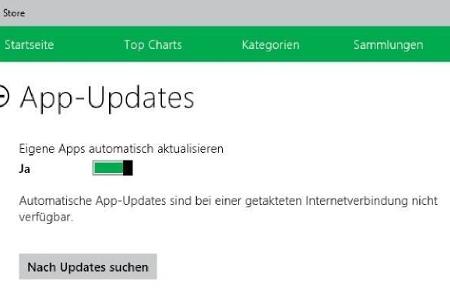 App-Updates lassen sich über den Windows-Store automatisch vornehmen.