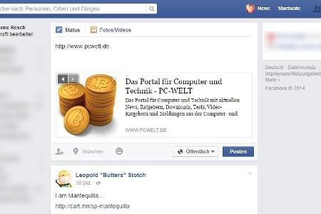Posts modifizieren - Wenn Sie Beiträge aus dem Web posten, übernimmt Facebook zunächst den Text aus dem ersten Link in einer...