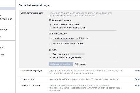 Mit Alarm gegen Hacker - Facebook benachrichtigt Sie mit dieser Funktion, die Sie in den Sicherheitseinstellungen finden, um...