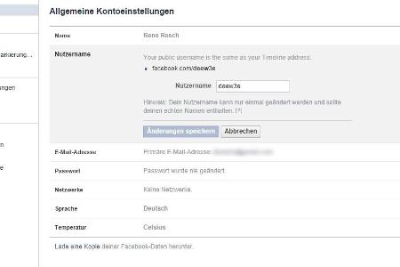Facebook-Link anpassen - Eine praktische Funktion, wenn Ihre Freunde schnell auf Facebook Kontakt mit Ihnen aufnehmen sollen...