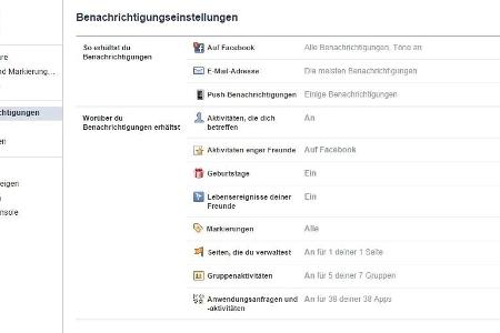 Facebook-Mails deaktivieren - Wenn Sie mit den Benachrichtigungseinstellungen den Mail-Strom nach Belieben reduzieren, spare...