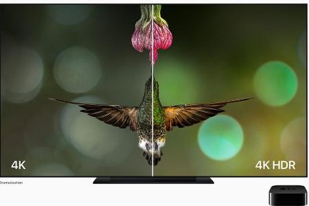 Mit dieser Aufnahme will Apple den Unterschied zwischen normalem 4K (links) und 4K HDR verdeutlichen