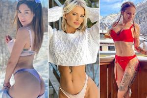 Heiße Instagram-Models posieren im Schnee
