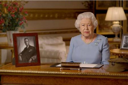 Queen Elizabeth II. während ihrer Ansprache Queen Elizabeth II. während ihrer Ansprache