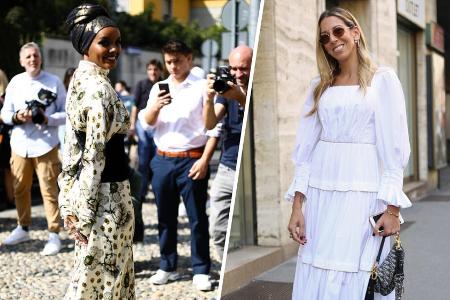 Model Halima Aden (l.) und Fashionista Lucia Araya interpretieren ihren Maxi-Look komplett unterschiedlich Model Halima Aden (l.) und Fashionista Lucia Araya interpretieren ihren Maxi-Look komplett unterschiedlich