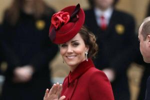 Herzogin Kate vor der Westminster Abbey in London