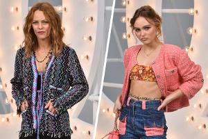 Vanessa Paradis und Lily-Rose Depp posieren in Paris