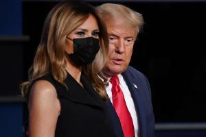 Nach Corona-Erkrankung: Melania Trump erscheint zum TV-Duell mit Maske