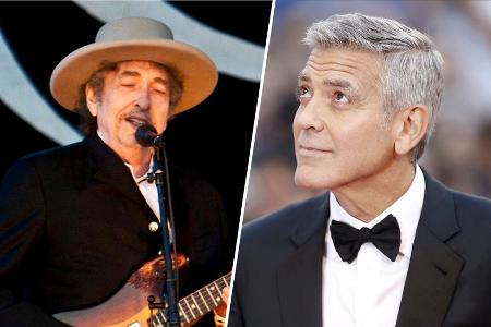 Bob Dylan (l.) und George Clooney werden demnächst Co-Produzenten. Bob Dylan (l.) und George Clooney werden demnächst Co-Produzenten.